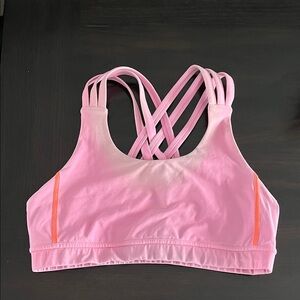 Pink and orange strappy Lululemon Sports Bra